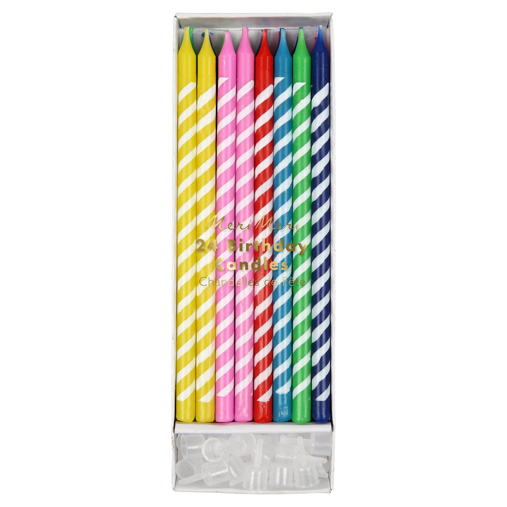 Bright Striped Birthday Candles - Freshie & Zero Studio Shop