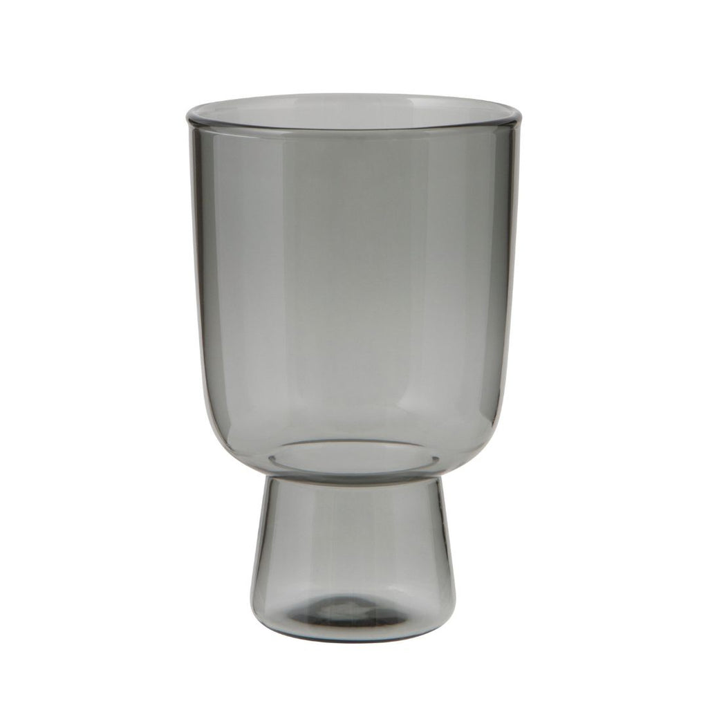 Pedestal Smoke Gray Tumbler Glass by Danica Heirloom - Freshie & Zero Studio Shop