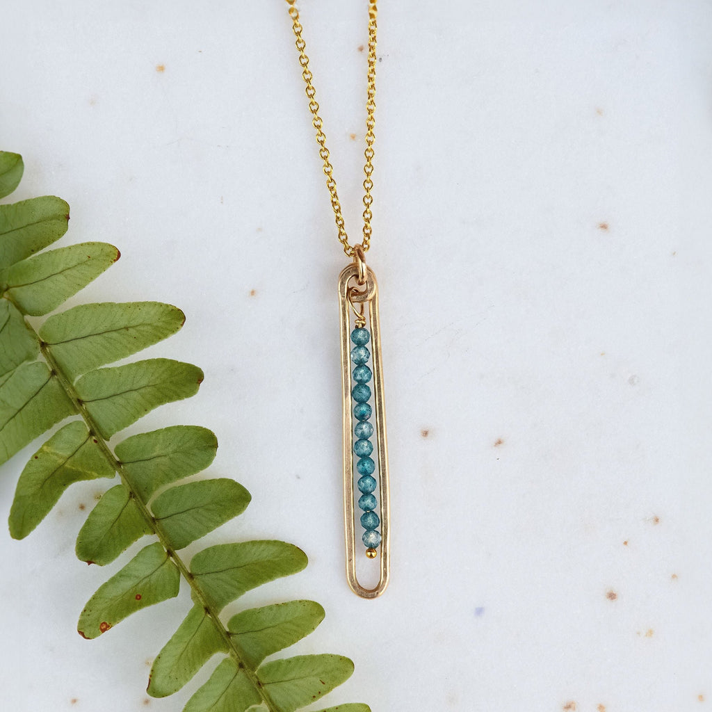 Lyric Necklace with Blue Topaz - Freshie & Zero Studio Shop
