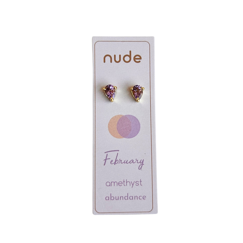 Birthstone Teardrop Gold Stud Earrings - Freshie & Zero Studio Shop
