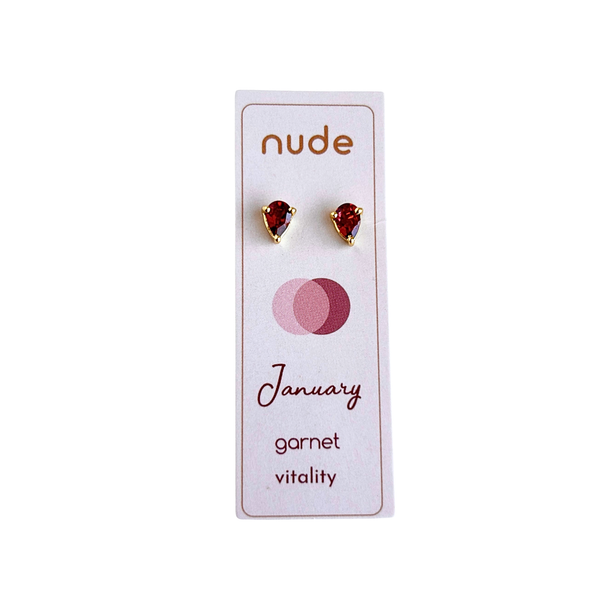 Birthstone Teardrop Gold Stud Earrings - Freshie & Zero Studio Shop