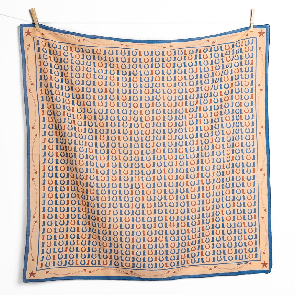 Boot and Horseshoe Print Cotton Scarf - Freshie & Zero Studio Shop