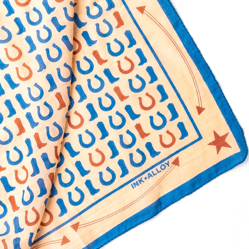 Boot and Horseshoe Print Cotton Scarf - Freshie & Zero Studio Shop