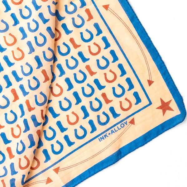Boot and Horseshoe Print Cotton Scarf - Freshie & Zero Studio Shop