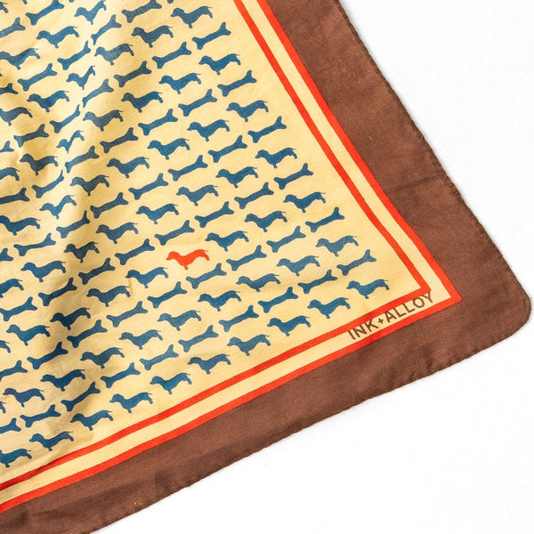 Dachshund and Bone Print Cotton Scarf - Freshie & Zero Studio Shop