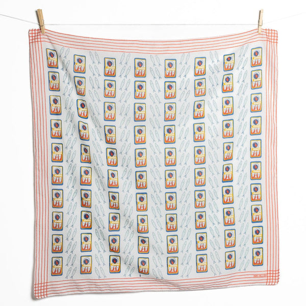 Sardine Print Cotton Scarf - Freshie & Zero Studio Shop