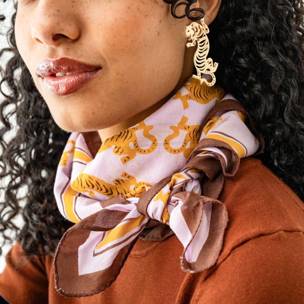 Tiger Print Cotton Scarf - Freshie & Zero Studio Shop