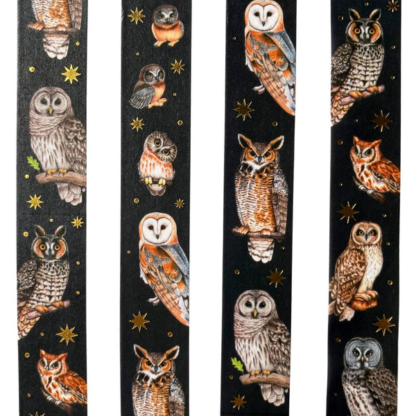 North American Owl Gold Foil Washi Tape - Freshie & Zero Studio Shop