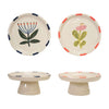 Hand Painted Floral Stoneware Footed Dish - 2 Styles - Freshie & Zero Studio Shop