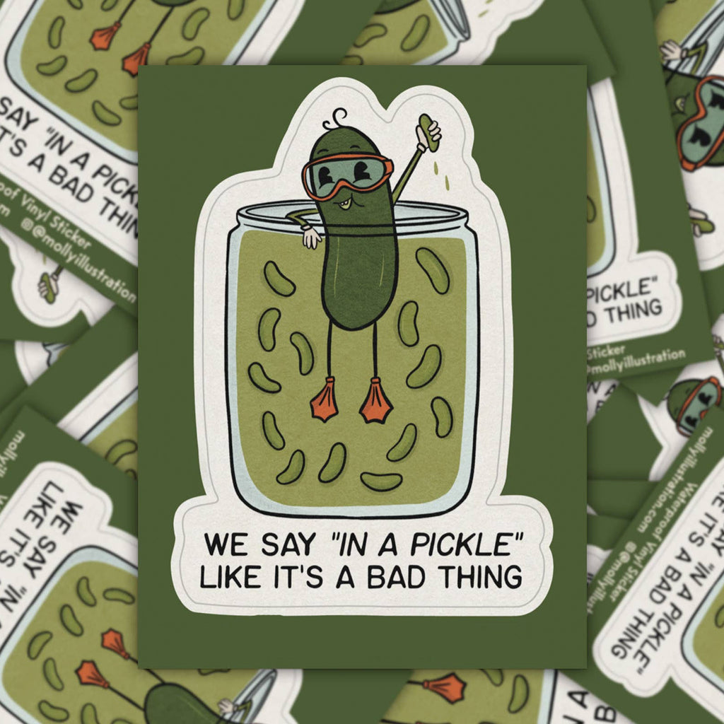 In a Pickle Illustrated Waterproof Vinyl Sticker - Freshie & Zero Studio Shop