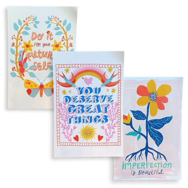 Positive Affirmations Postcard Set of 10 - Freshie & Zero Studio Shop