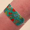 Powder Beaded Aqua Leopard Bracelet - Freshie & Zero Studio Shop