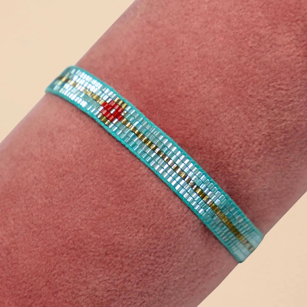 Powder Slim Aqua Beaded Bracelet - Freshie & Zero Studio Shop