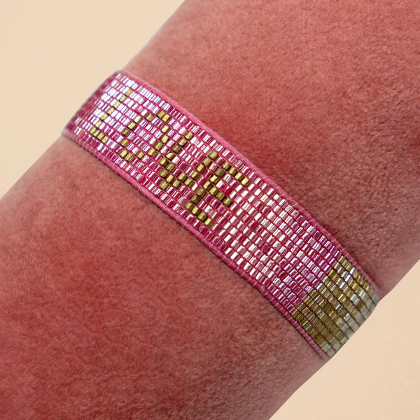 Powder Pink Love Beaded Bracelet - Freshie & Zero Studio Shop