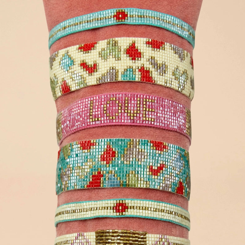 Powder Beaded Aqua Leopard Bracelet - Freshie & Zero Studio Shop