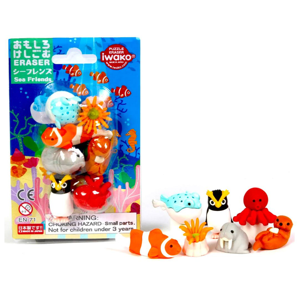 Iwako Sea Friends Eraser Set of 7 - Freshie & Zero Studio Shop