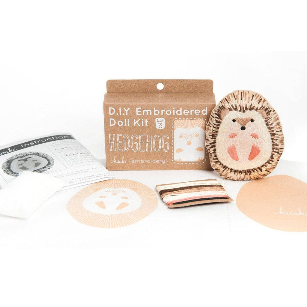 Embroidery Mini Plush Kit, Hedgehog - Level 3 - Freshie & Zero Studio Shop