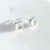 Square Sterling Silver Stone Stud Earrings: Clear Quartz - Freshie & Zero Studio Shop