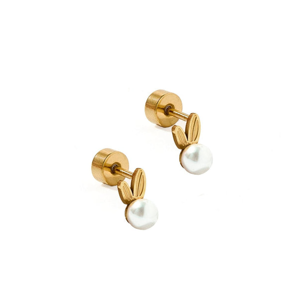 Heidi Pearl Bunny Flatback Waterproof Stud Earrings - Freshie & Zero Studio Shop