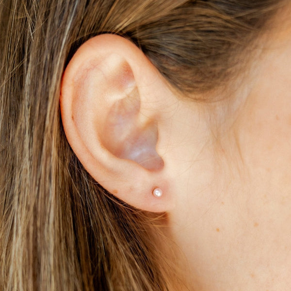 Pale Pink Pearl Flatback Waterproof Stud Earrings - Freshie & Zero Studio Shop