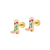 Tulip Cowboy Boots Flatback Waterproof Stud Earrings - Freshie & Zero Studio Shop