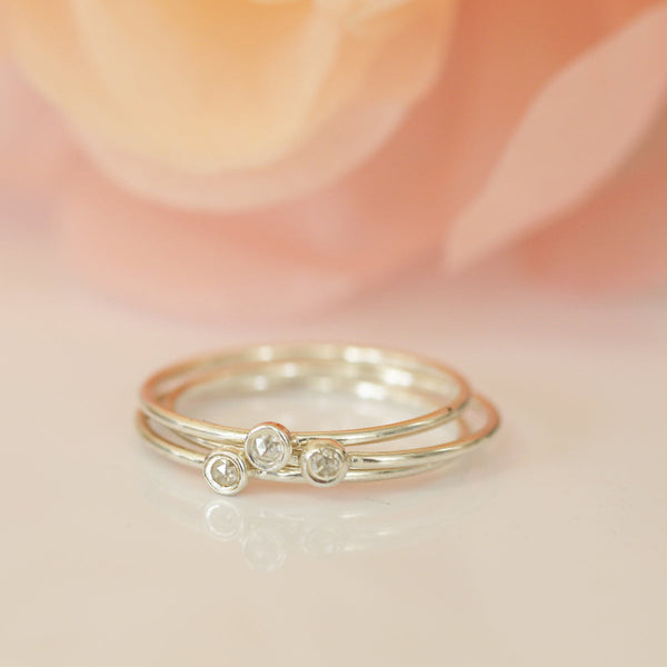 14K Gold Tiny Diamond Ring by Christina Kober - Freshie & Zero Studio Shop