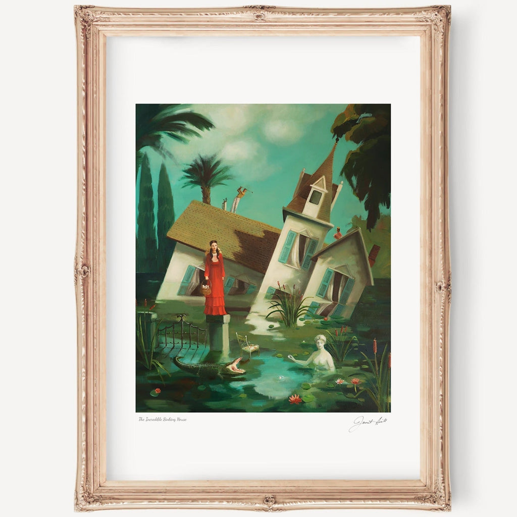 Janet Hill Art Print: The Incredible Sinking House 8.5"x11" - Freshie & Zero Studio Shop