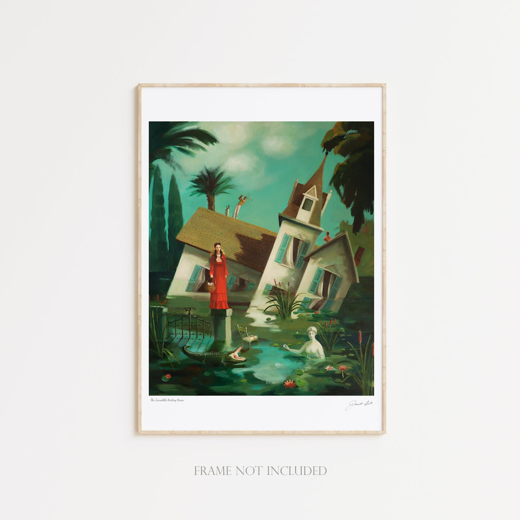 Janet Hill Art Print: The Incredible Sinking House 8.5"x11" - Freshie & Zero Studio Shop