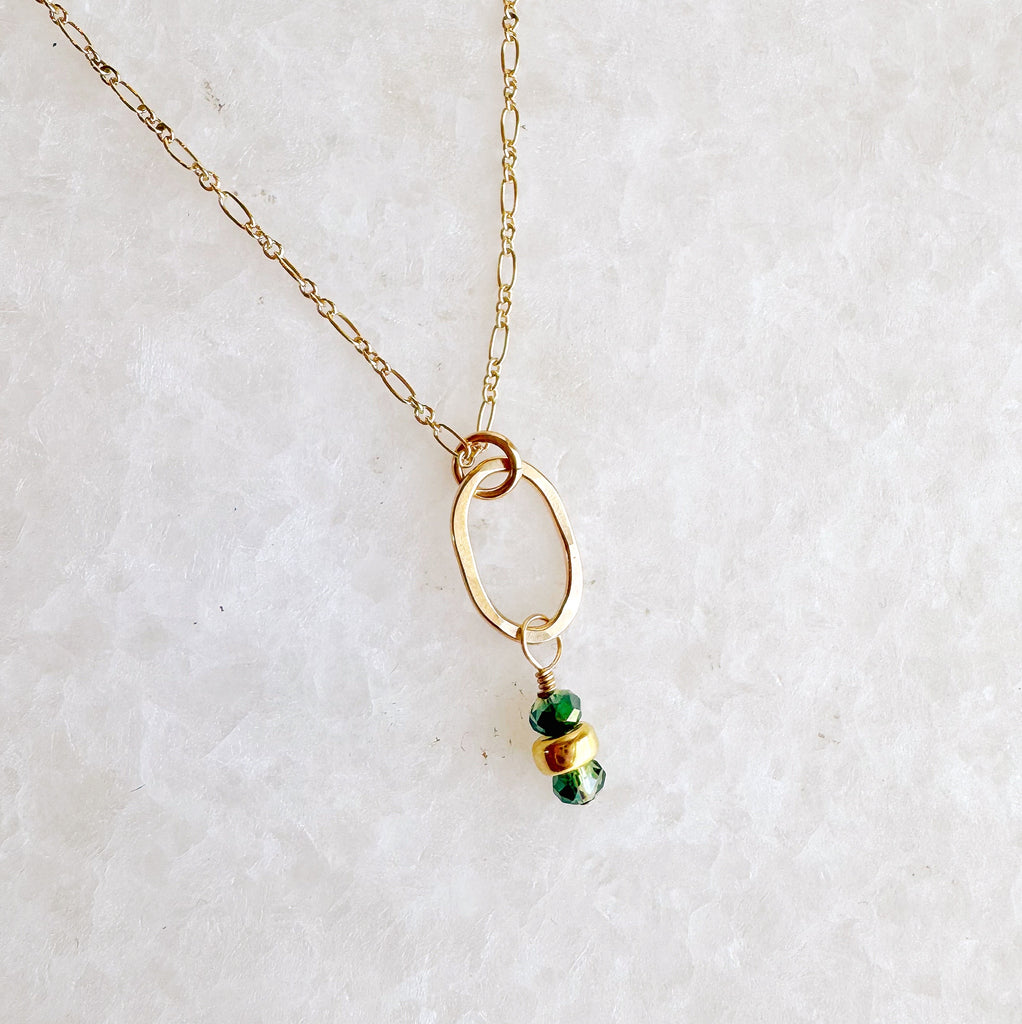 tidal green little gemstone necklace - Freshie & Zero Studio Shop