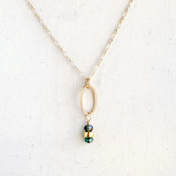tidal green little gemstone necklace - Freshie & Zero Studio Shop