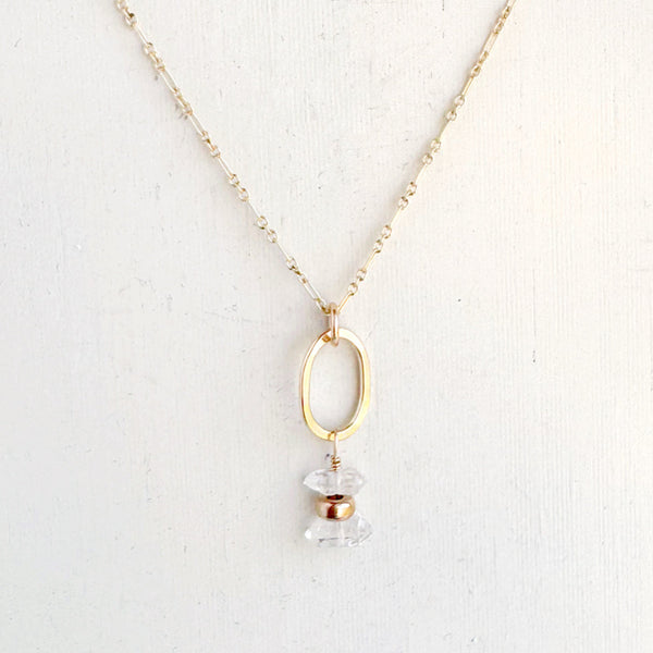 tidal herkimer diamonds little gemstone necklace - Freshie & Zero Studio Shop