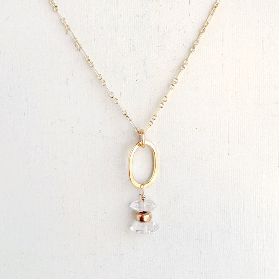 tidal herkimer diamonds little gemstone necklace - Freshie & Zero Studio Shop