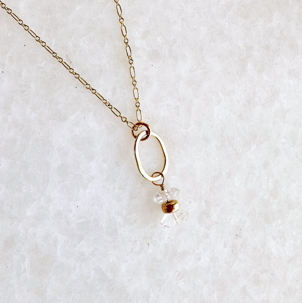 tidal herkimer diamonds little gemstone necklace - Freshie & Zero Studio Shop