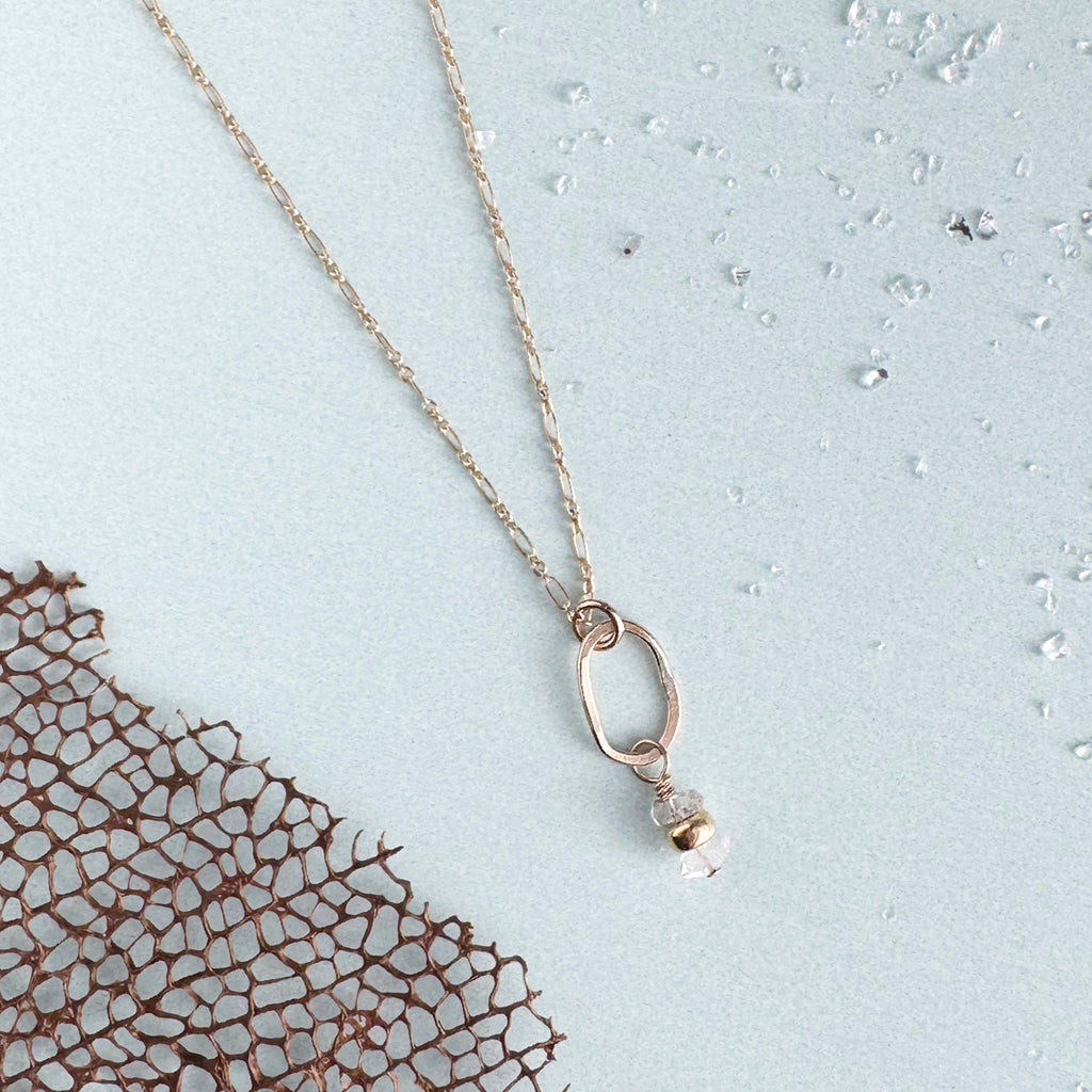 tidal herkimer diamonds little gemstone necklace - Freshie & Zero Studio Shop