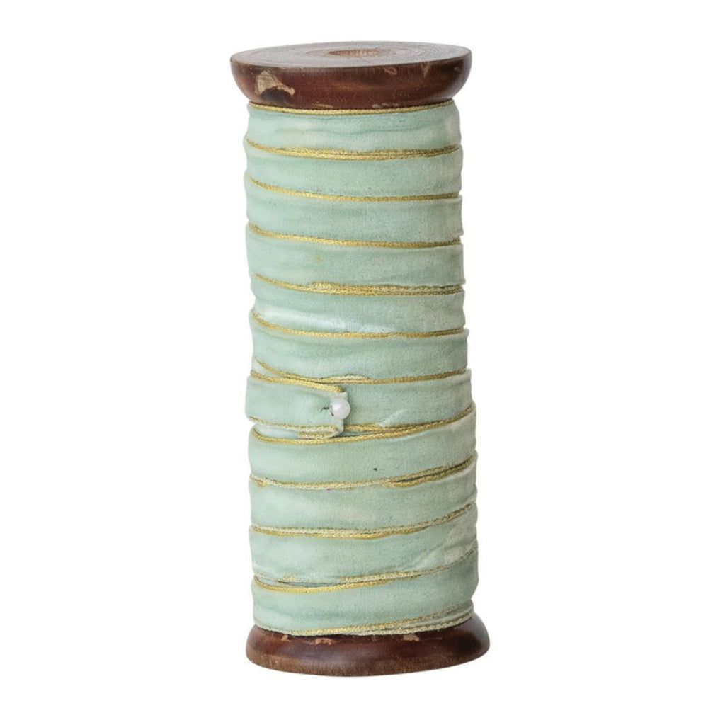 Luxury Coquette Garden Velvet Ribbon | Metallic Edges | 10 yards - Freshie & Zero Studio Shop