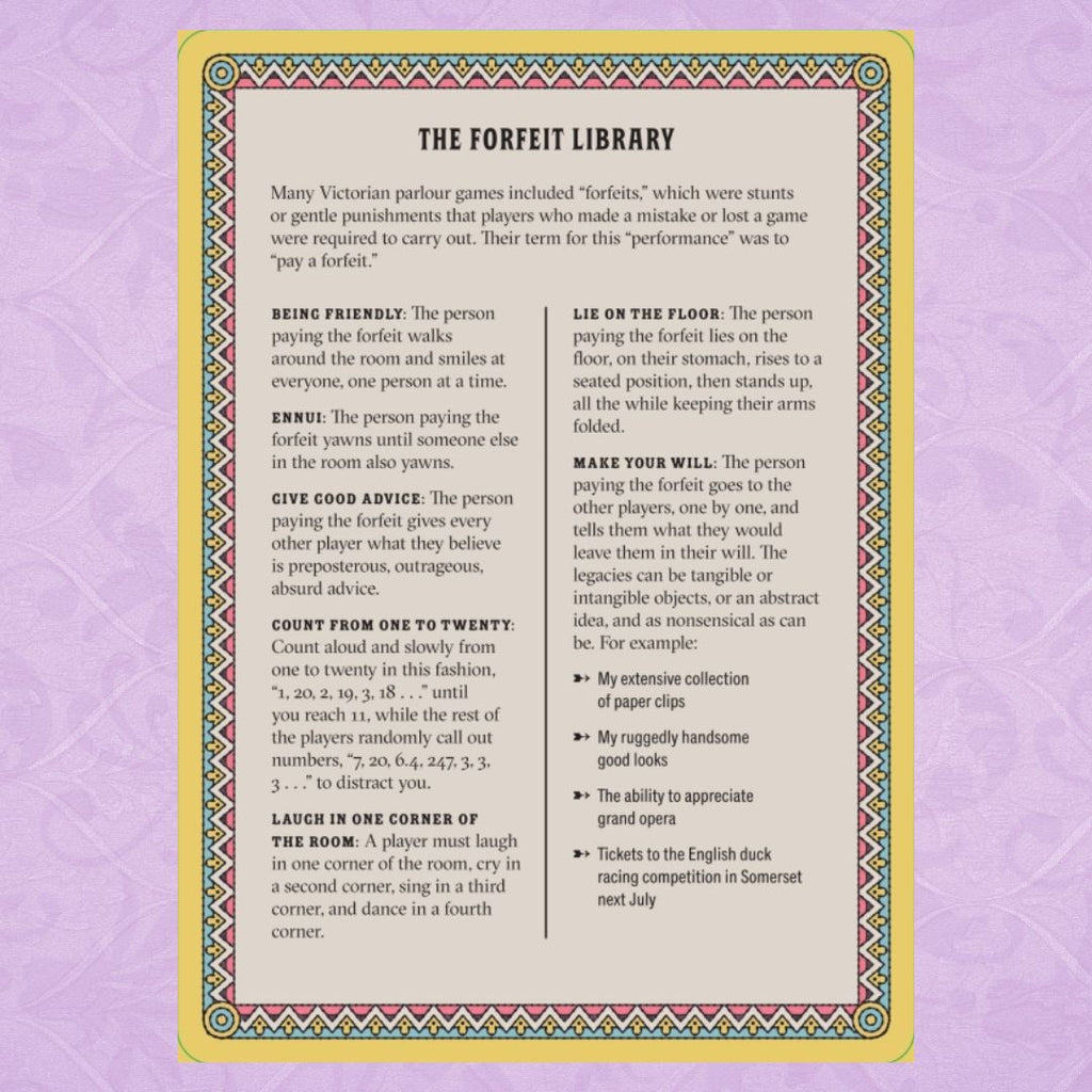 Victorian Parlour Games Card Deck - Freshie & Zero Studio Shop