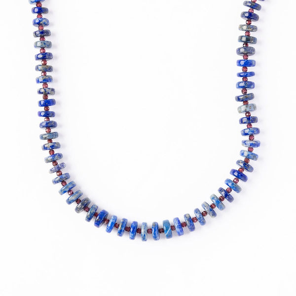 Vivianne Lapis and Garnet Necklace - Freshie & Zero Studio Shop