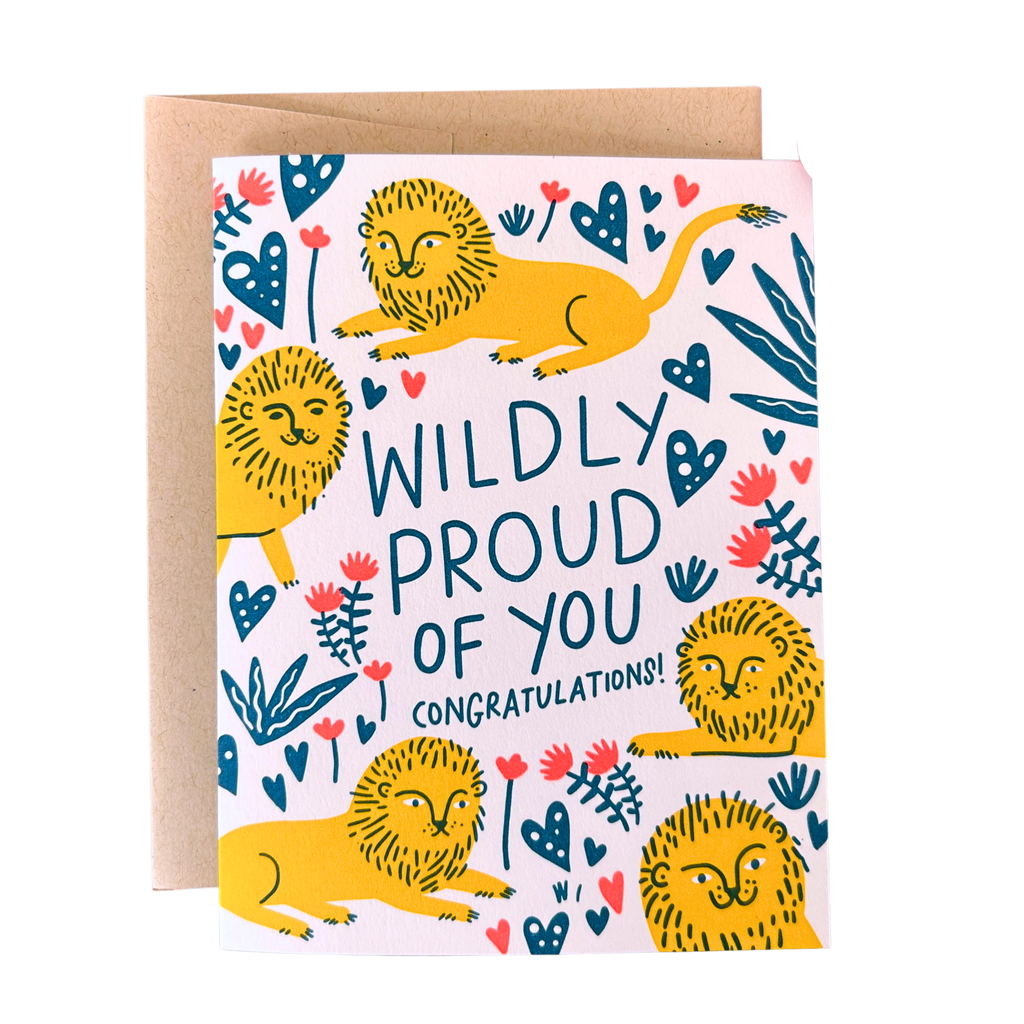 Wildly Proud of you Lions Greeting Card - Freshie & Zero Studio Shop