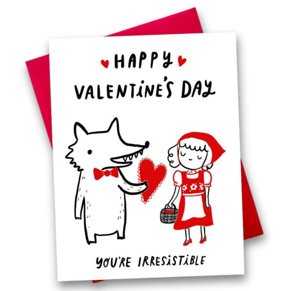 Little Red Letterpress Valentine Card - Freshie & Zero Studio Shop