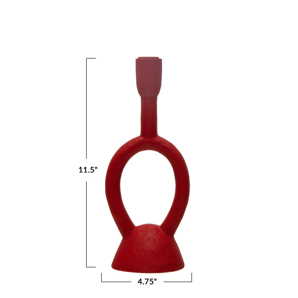 Matte Red Single Taper Candle Holder - Freshie & Zero Studio Shop