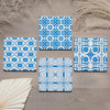 Tangier Blue Tiles Absorbent Coaster Set of 4 - Freshie & Zero Studio Shop