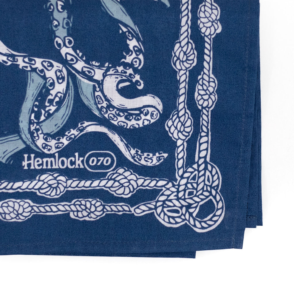 Hemlock Bandana: Nautilus Navy Bandana - Freshie & Zero Studio Shop
