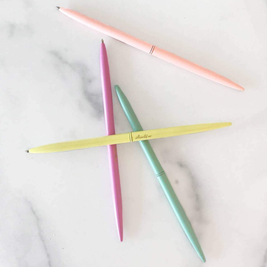 4 Bright pastel slim pens - Freshie & Zero Studio Shop