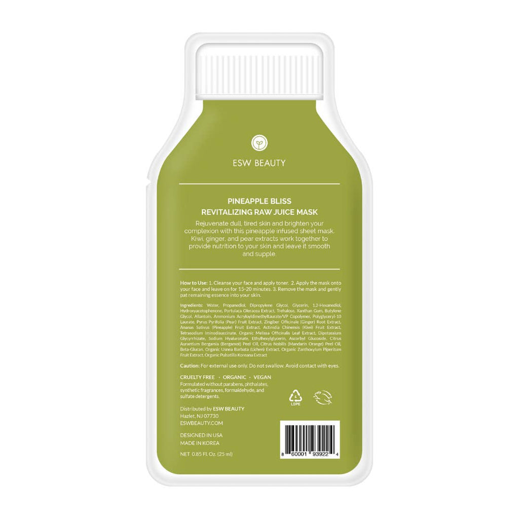 Pineapple Bliss Revitalizing Raw Juice Sheet Mask - Freshie & Zero Studio Shop