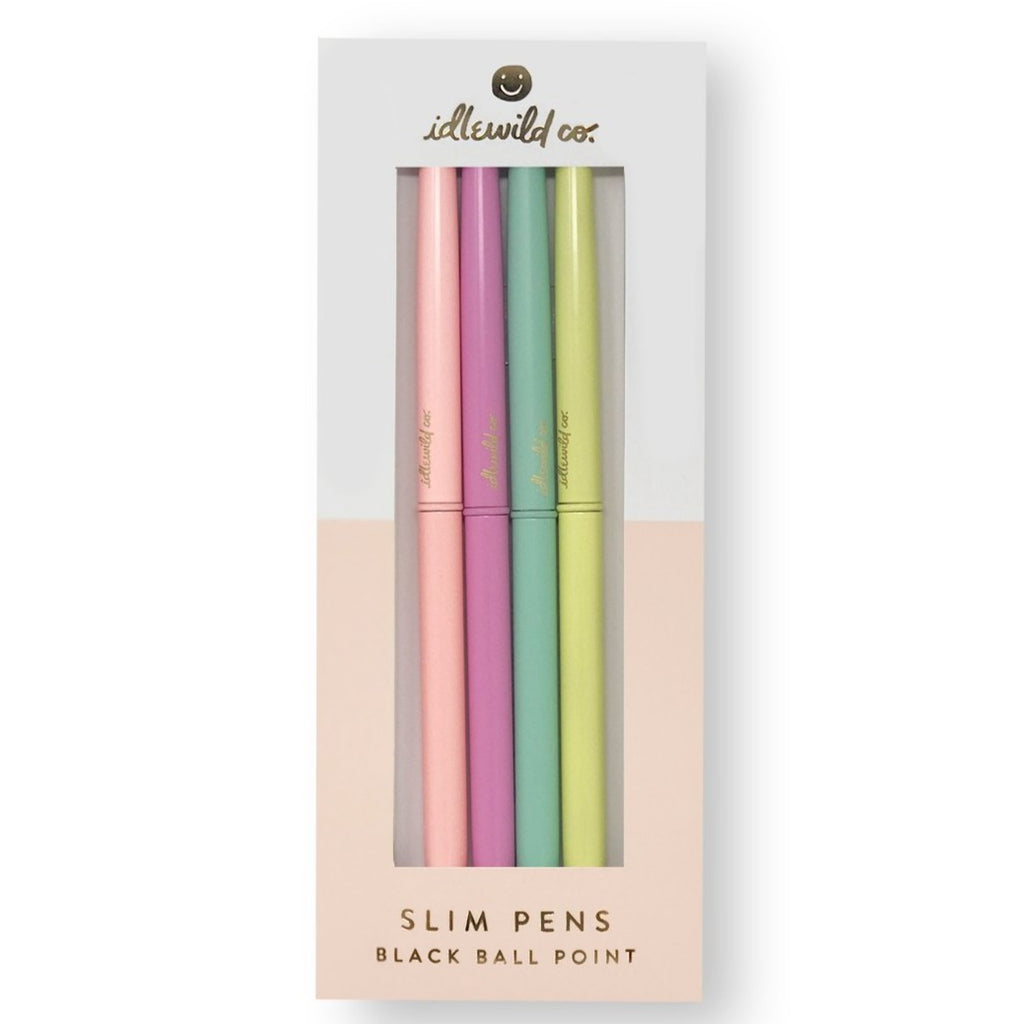 4 Bright pastel slim pens - Freshie & Zero Studio Shop