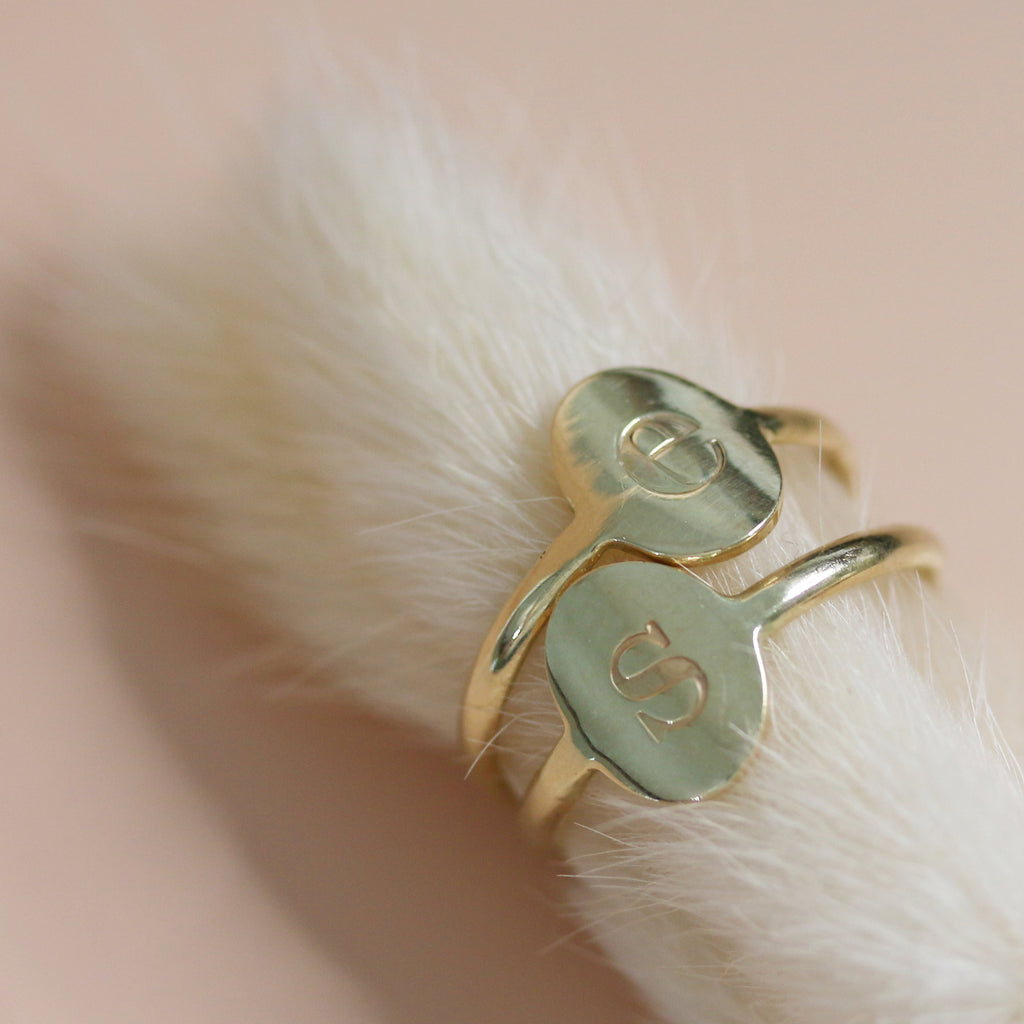 Modern Signet Initial Ring - Freshie & Zero Studio Shop