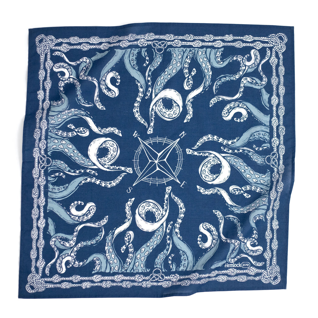Hemlock Bandana: Nautilus Navy Bandana - Freshie & Zero Studio Shop