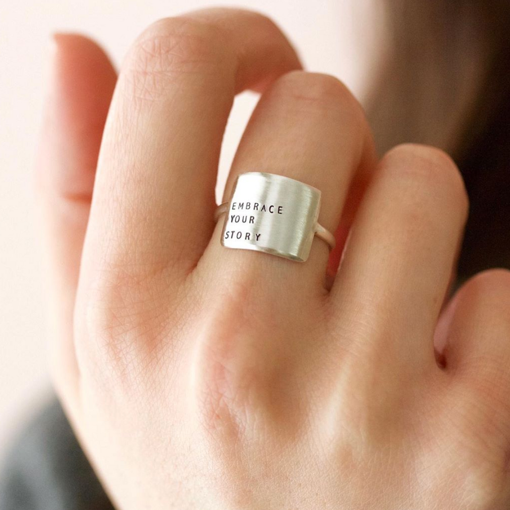 You Belong Here - Sterling Silver Hand Stamped Message Ring - Freshie & Zero Studio Shop