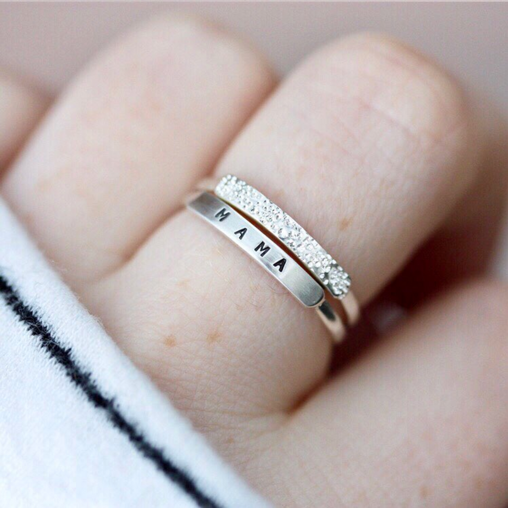 Breathe: Hand Stamped Message Stacking Ring - Freshie & Zero