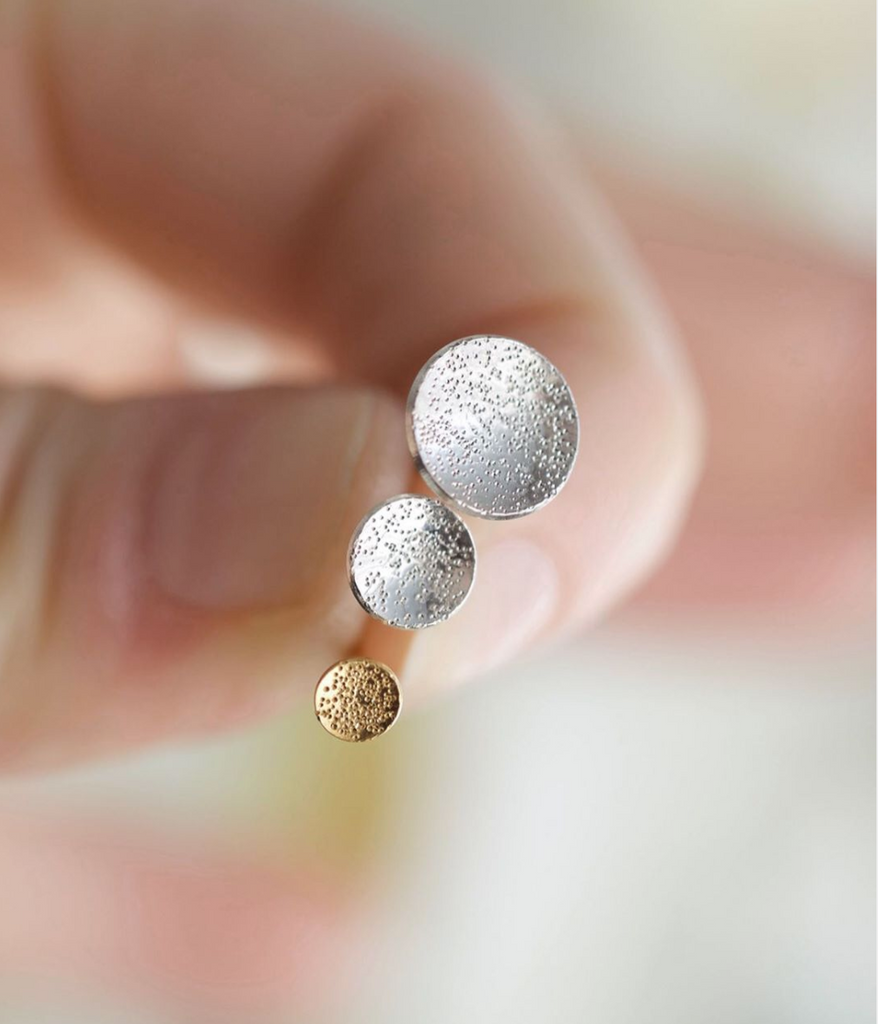 Stud Earrings Circle Dot Diamond Dusted (mini) - Freshie & Zero
